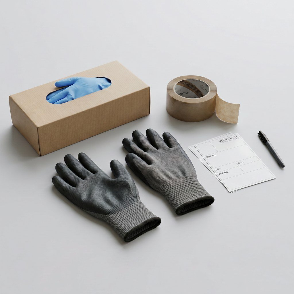 Warehouse and logistics PPE bundle — nitrile and coated work gloves