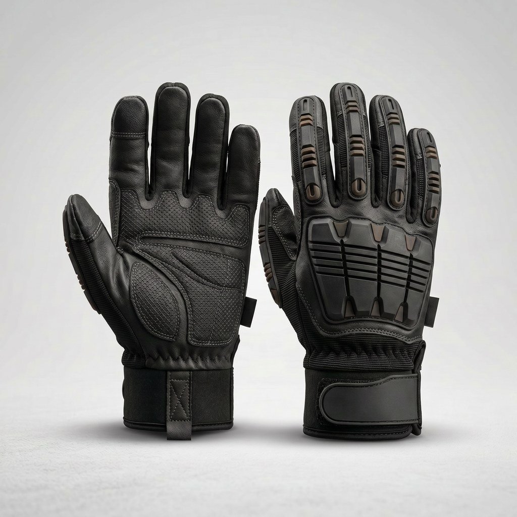 Heavy-duty impact gloves with TPR knuckle protection industrial wholesale