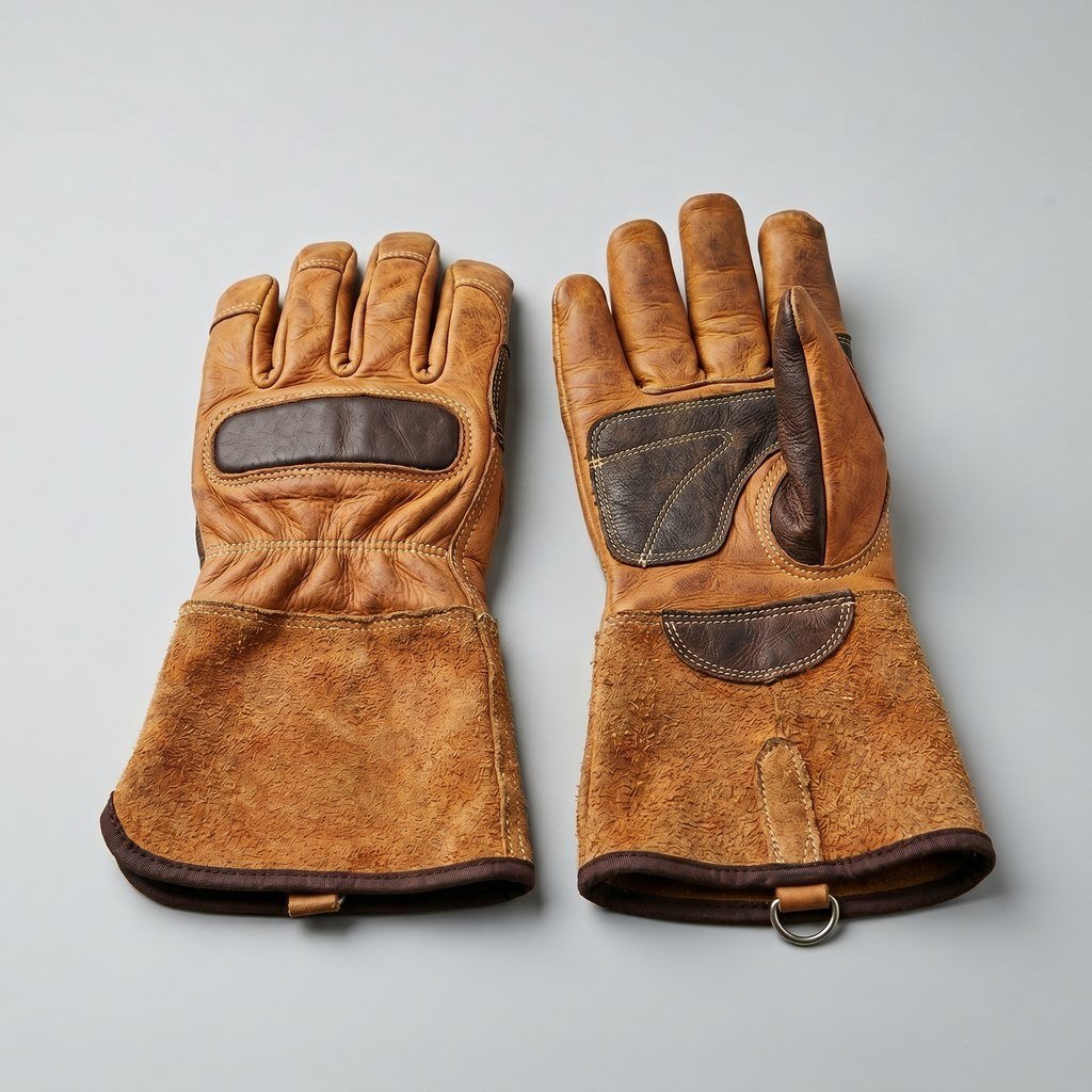 Heavy-duty leather rigging gloves with reinforced palm wholesale