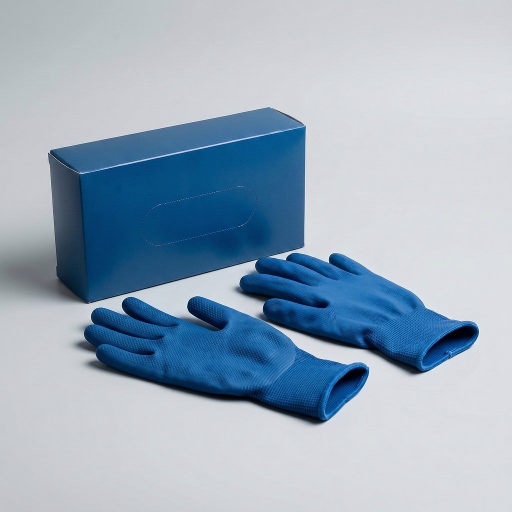 Blue 8 mil heavy-duty powder-free nitrile gloves industrial bulk wholesale